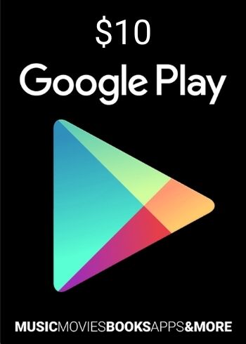 Google Play $10 USD Gift Card Cover