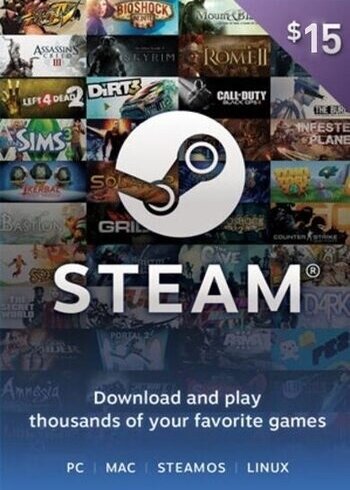 Steam Wallet 15 USD Gift Card Cover