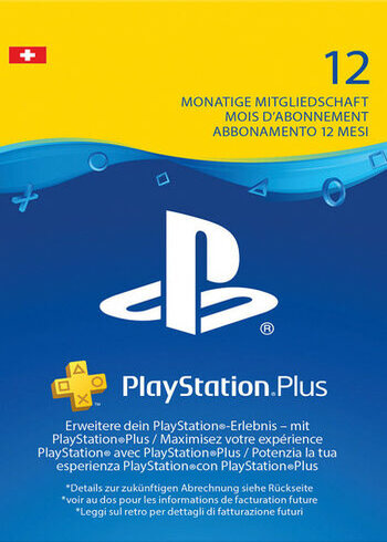 PlayStation Plus CH Switzerland 365 Days 1 Year Digital Card Cover