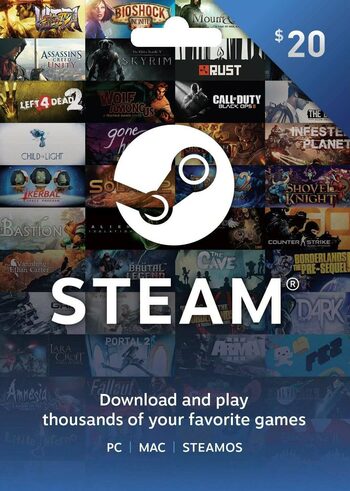 Steam Wallet 20 USD Gift Card Cover
