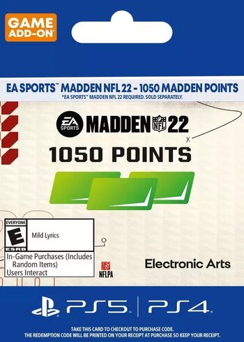 Madden NFL 22 Ultimate Team PS4 PS5 1050 Points