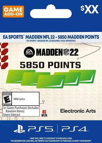 Madden NFL 22 Ultimate Team PS4 PS5 5850 Points