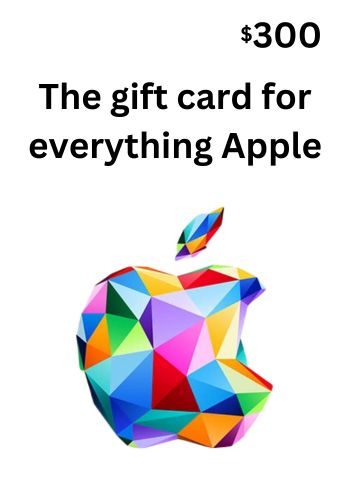 300 USD Apple Gift Card (App Store, Apple TV, Apple Music, iTunes)