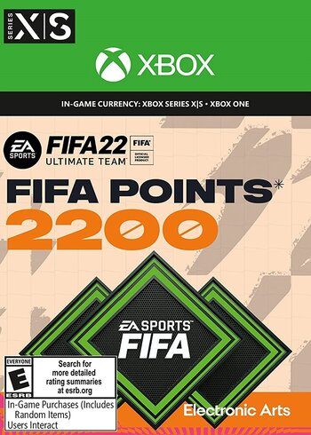 FIFA 22 Ultimate Team Xbox One Series X S 2200 FUT Points