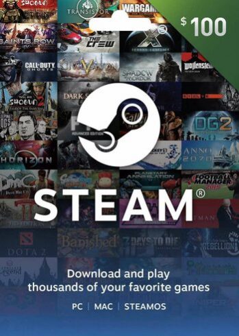 Steam Wallet 100 USD Gift Card Cover